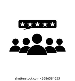 Icono de Vector de experiencia Cliente. Signo de icono de Vector de calificación de satisfacción de 5 estrellas, símbolo de experiencia laboral. Ilustración vectorial EPS 10 .