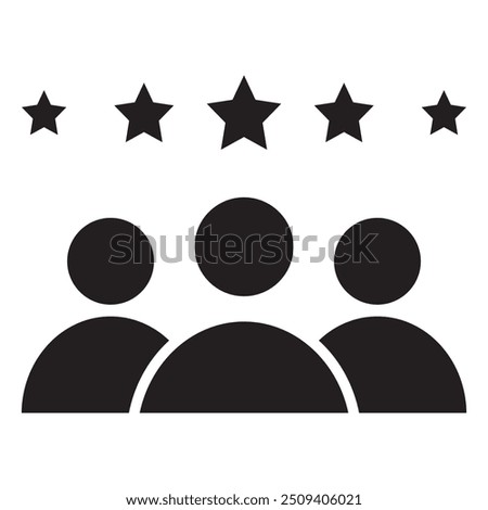 Customer experience vector icon. 5 star satisfaction rating vector icon sign, work experience symbol.