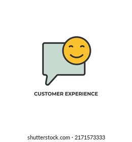 icono vector de experiencia de cliente. Ilustración vectorial de diseño plano y colorido. Gráficos vectoriales