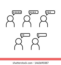 Customer experience vector icon set, satisfaction feedback symbol. Simple, flat design for web or mobile app