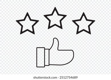 Customer experience vector icons set . 1 to 5 star satisfaction rating vector icon sign, work experience symbol.