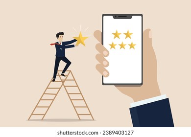 Customer feedback about mobile app, rating and satisfaction, satisfied guy gave 5 star rating feedback.
