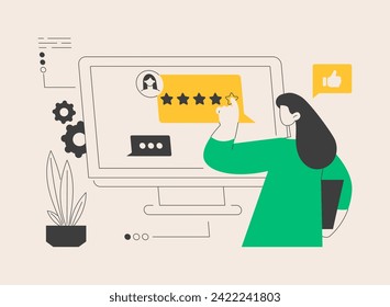 Customer feedback abstract concept vector illustration. Consumer rating, customer relationship management strategy, customer satisfaction measurement, social media online feedback abstract metaphor.