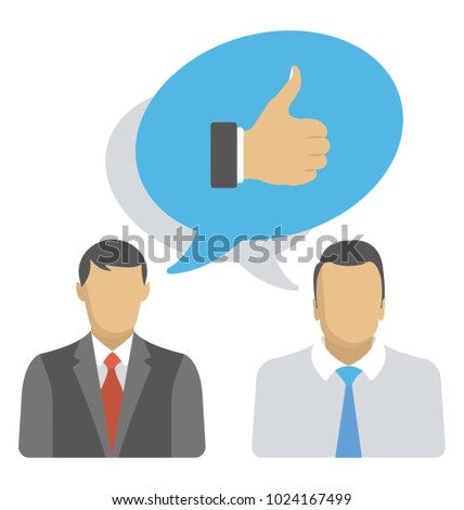 Customer feedback, business goodwill flat icon