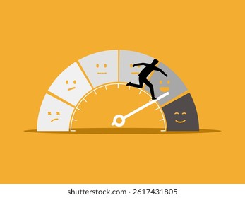 Customer Feedback, Businessman Pushes to Increase the Score