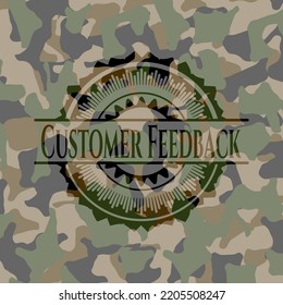 Customer Feedback Camouflaged Emblem Vector Illustration Stock Vector ...