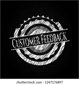 Customer Feedback chalkboard emblem written on a blackboard