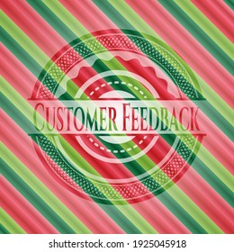 Customer Feedback christmas style badge. Vector Illustration. Detailed. 
