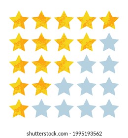 Customer Feedback. Client Satisfaction Assessment. Gold Star, Rating Scale (from 1 To 5). Positive, Neutral, Negative User Experience. Vector Flat Cartoon Illustration