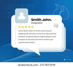 Cliente Comentarios y testimonial de clientes Medios sociales Post Design Plantilla