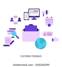 Customer feedback concept. Online rating. Trendy flat design.