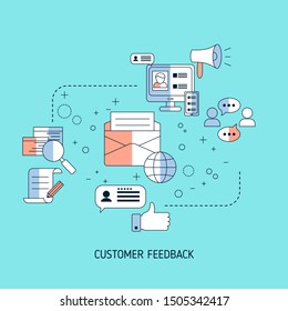 Customer feedback concept. Online rating. Trendy flat design.