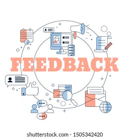 Customer feedback concept. Online rating. Trendy flat design.