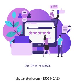 Customer feedback concept. Online rating. Trendy flat design.
