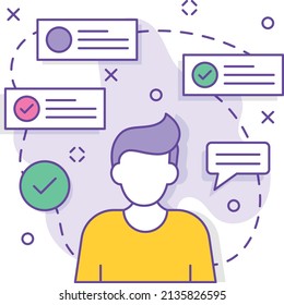 Customer feedback Concept,  Selling an Experience vector color icon design, business corporation symbol, Joint partnerships Sign, Sales and Marketing management stock illustration