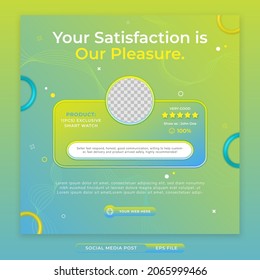 Customer Feedback Concept For Smart Watch Product, Social Media Banner Template