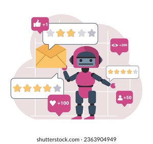 Customer feedback. Consumer reviews public exchange. Sharing a purchased goods and services assessment in mobile app or social media blog, leaving anonymous feedback. Flat vector illustration