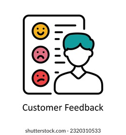 Customer Feedback Filled Outline Icon Design illustration. Digital Marketing Symbol on White background EPS 10 File