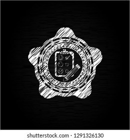 customer feedback icon drawn on a blackboard