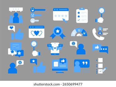 Conjunto de elementos de icono de Comentarios de Cliente
