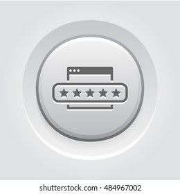 Customer Feedback Icon. Grey Button Design