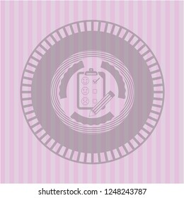 customer feedback icon inside badge with pink background