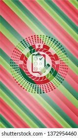 customer feedback icon inside christmas colors badge.