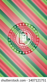 customer feedback icon inside christmas style badge..