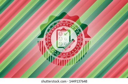 customer feedback icon inside christmas badge.