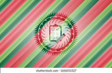 customer feedback icon inside christmas badge.