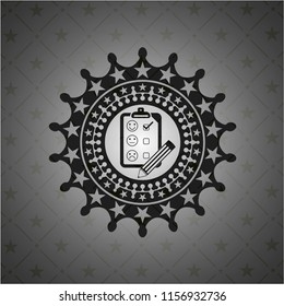 customer feedback icon inside dark badge or emblem