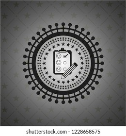 customer feedback icon inside dark badge
