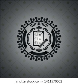 customer feedback icon inside dark badge or emblem