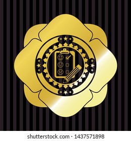 customer feedback icon inside gold badge or emblem