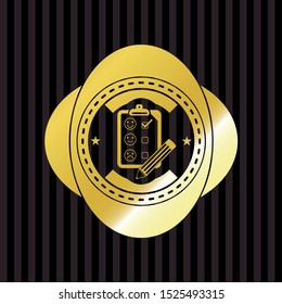 customer feedback icon inside gold shiny badge