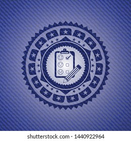 customer feedback icon inside jean background