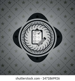 customer feedback icon inside retro style black emblem