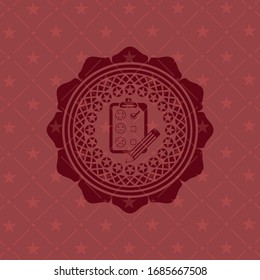 customer feedback icon inside retro red emblem