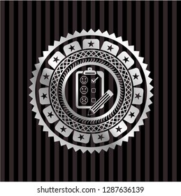 customer feedback icon inside silver badge or emblem