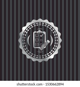 customer feedback icon inside silver badge or emblem