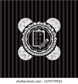 customer feedback icon inside silvery shiny emblem