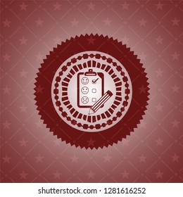 customer feedback icon inside vintage red emblem