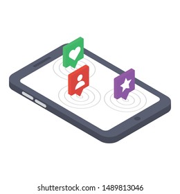 Customer feedback icon in isometric design.