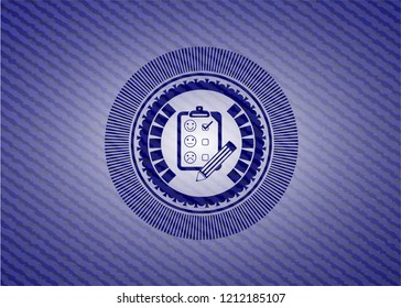 customer feedback icon with jean texture