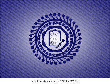 customer feedback icon with jean texture