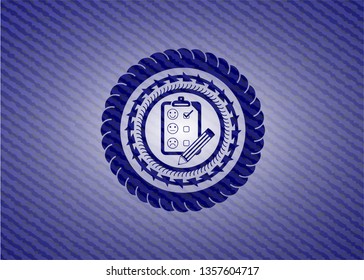 customer feedback icon with jean texture