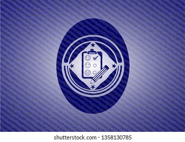 customer feedback icon with jean texture