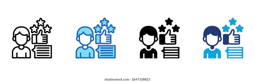Cliente icono de Comentarios Multi Style Ilustración vectorial