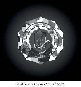customer feedback icon on grey camouflage pattern