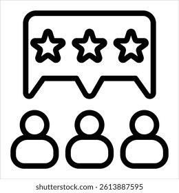 customer feedback icon in outline style vector illustration